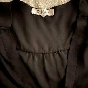 Chaus Black V-Neck Blouse